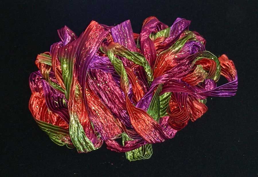 Sari Silk Ribbon 1/2 to 1 wide 5 yds Hand Dyed New color