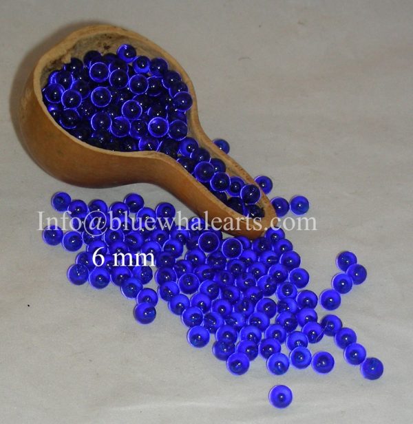 gourd beads no hole 6mm dark blue