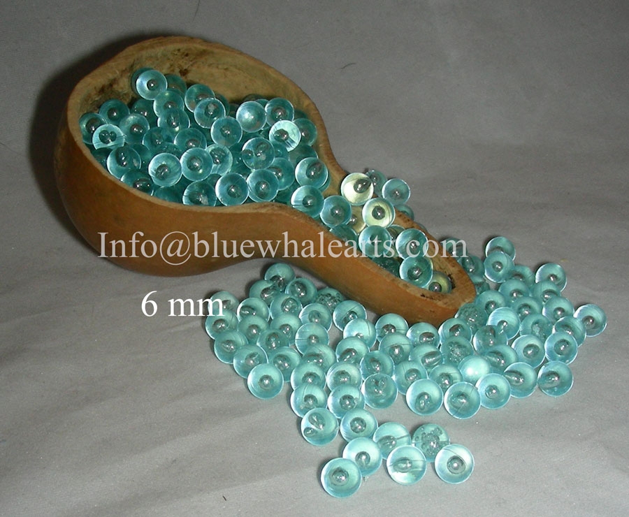 Gourd light beads from Turkey light blue no hole turkish bead