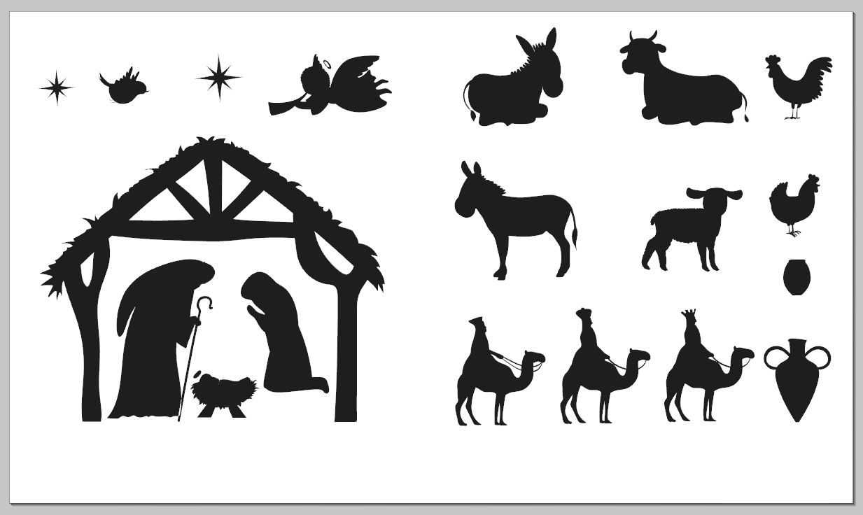 Vinyl Nativity scene  large