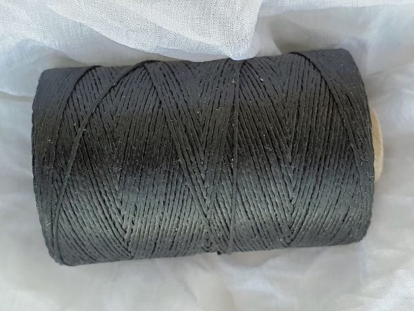 Crawford Irish Wax Linen 2 ply Black