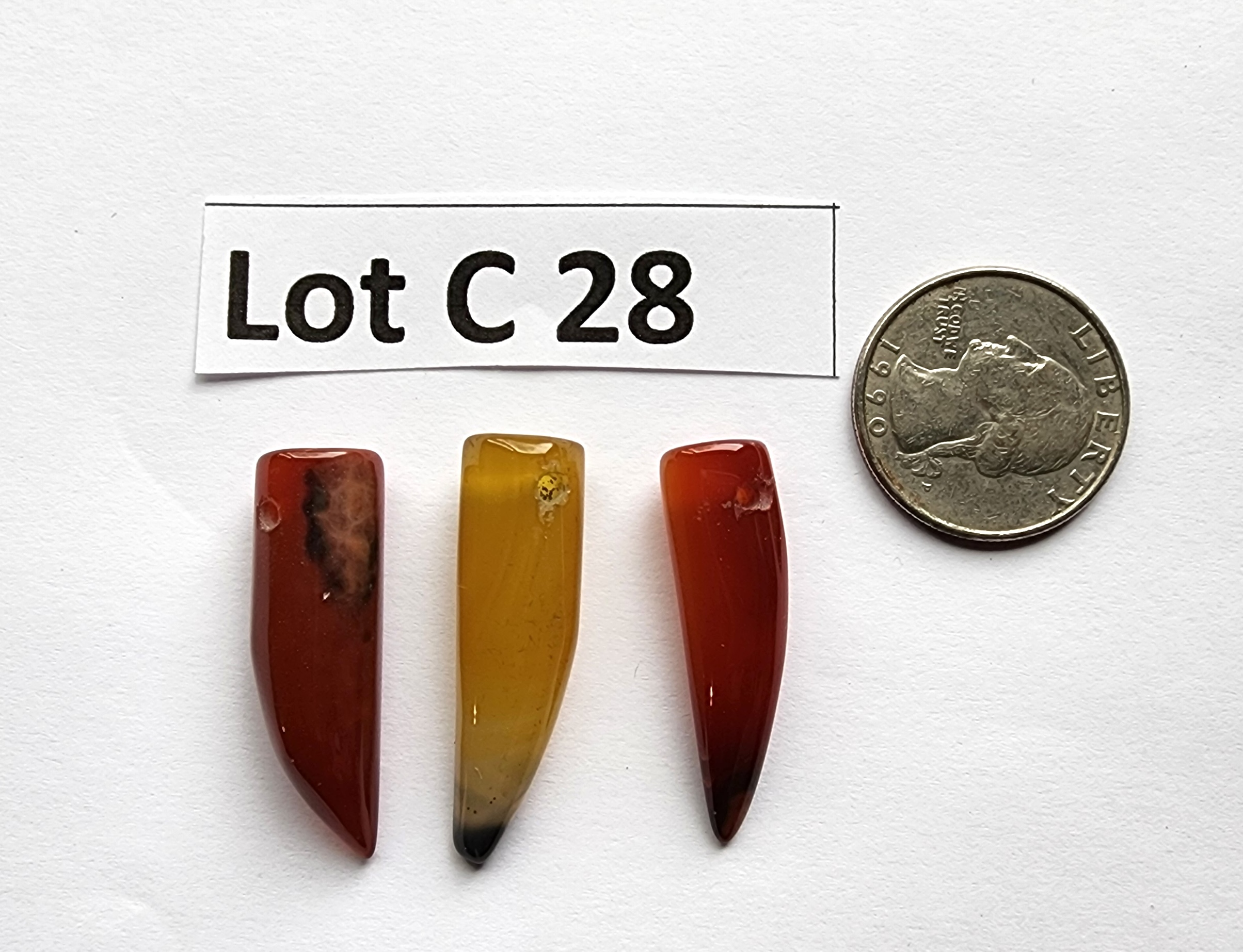 Gemstone Horn shape bead - set 3 lot C 28