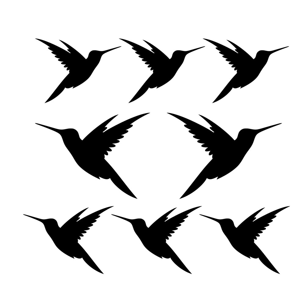 Vinyl Hummingbirds Mixed Sizes